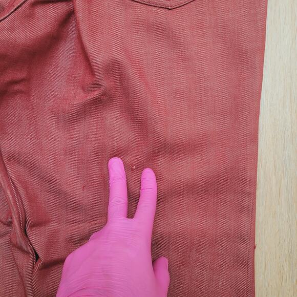 Vintage 70s Levi's Sta-Prest Flare Jeans 38x29 Talon Zip Disco Red Big-E - Picture 8 of 14